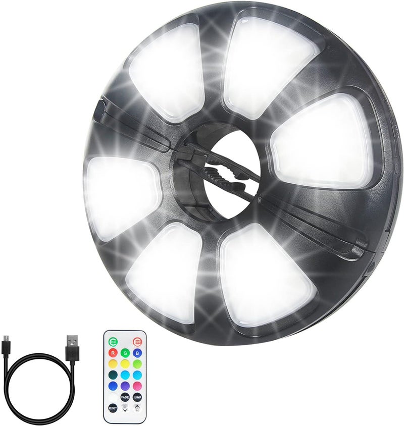 Arixinks 12 Colors Patio Umbrella Light with Remote Control/Cordless Rechargeable or AA Battery Operated Under Umbrella Pole Lights /300Lumens Dimmable/Pole Light for Patio Table Umbrellas Outdoor - Image 1